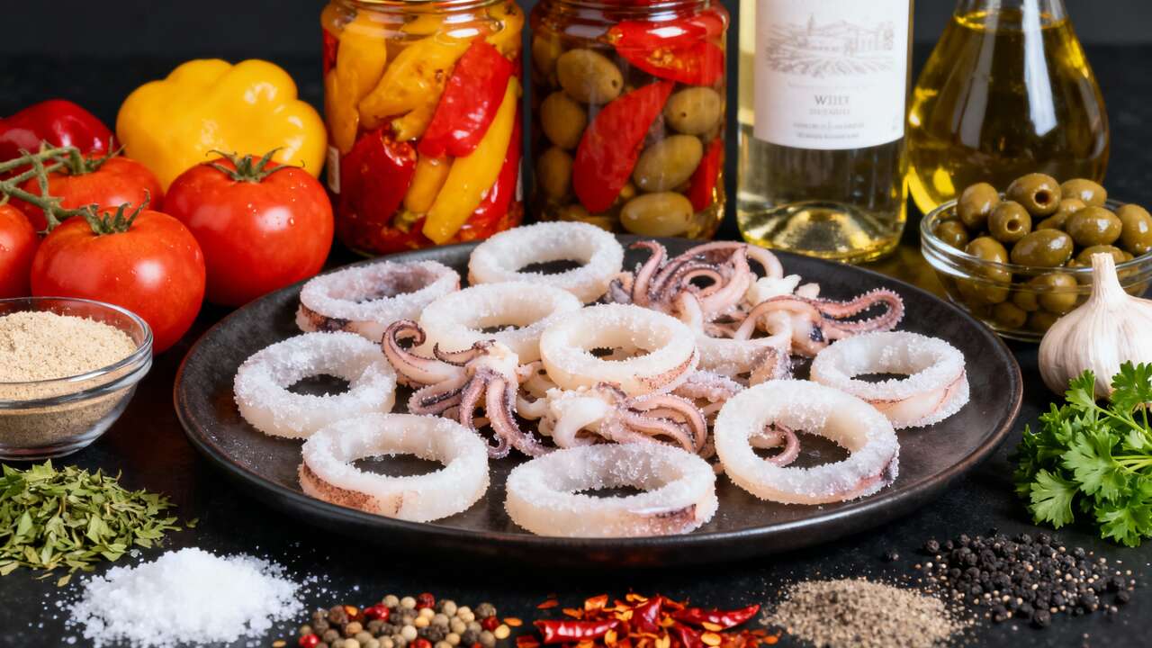 Calamari in padella con pomodorini, olive, capperi e peperoni: ricetta facile e veloce