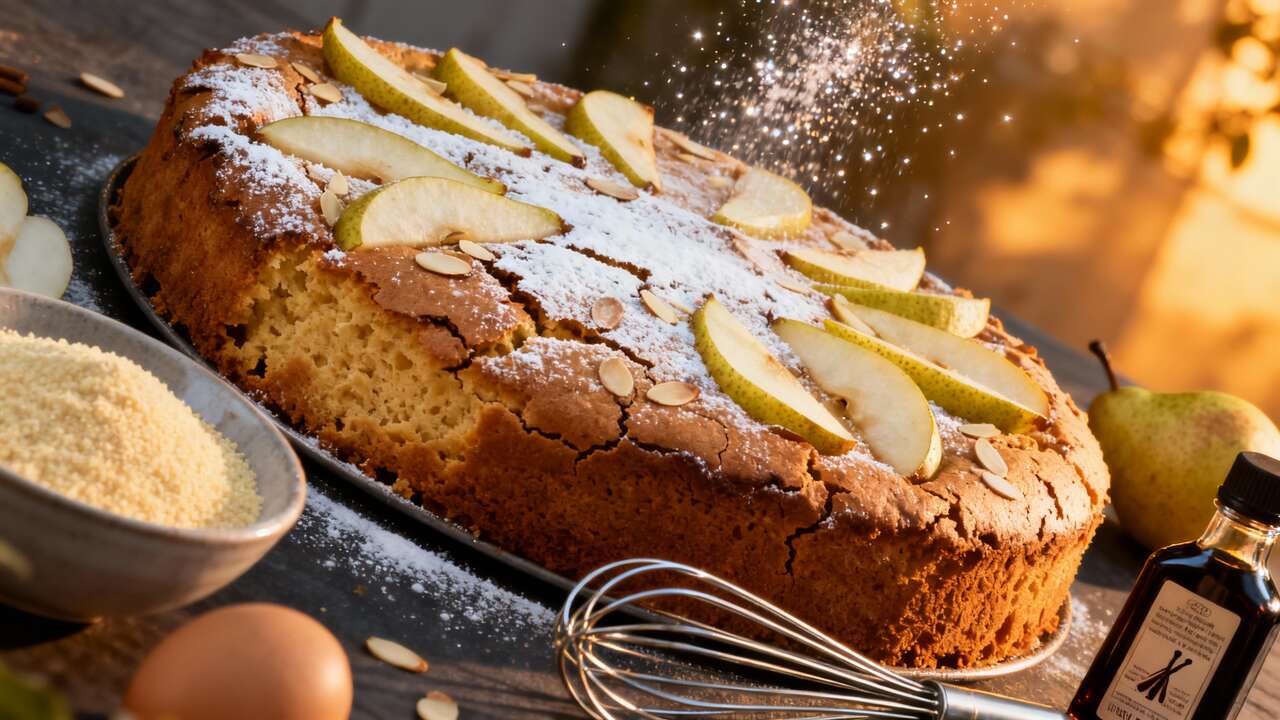 Torta Soffice con Yogurt, pere e Mandorle: ricetta della Stagione